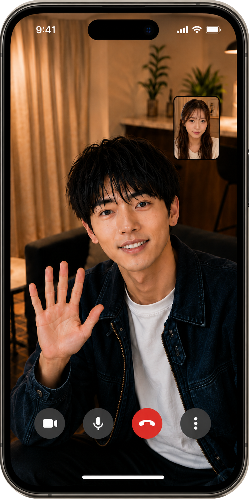 TODOKアプリで1on1ビデオ通話をしている画面
